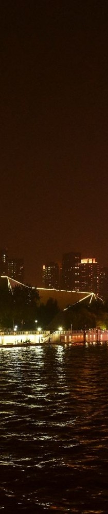 天津海河三岔口国庆夜景