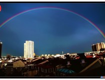 2014-06-06晚7:35暴雨过后东方出彩虹